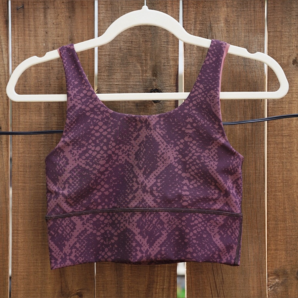 Shop DYI Elevate Sports Bra Snake Print - Burgundy Red